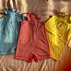 Set of 3 Hanna Andersson rompers with snaps